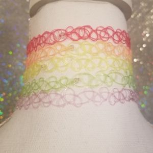 Multi Color Set of 5 Chokers - NWOT